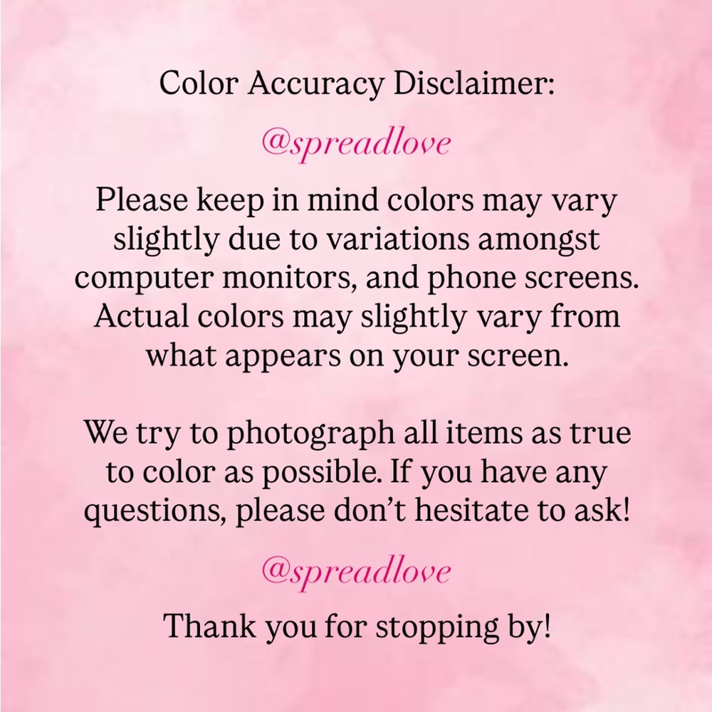 Color Accuracy Disclaimer Poster